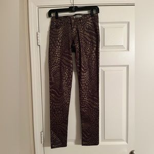 🐠 Emperial Juniors Pants Size 3 Animal Print Brown/Gold. NWT.